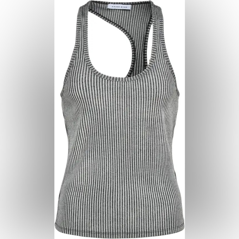 New - Anine Bing asymmetrical ribbed kristen tank top
